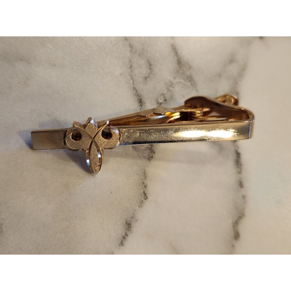 Vintage Gold-Tone Fleur De Lis Tie Clip